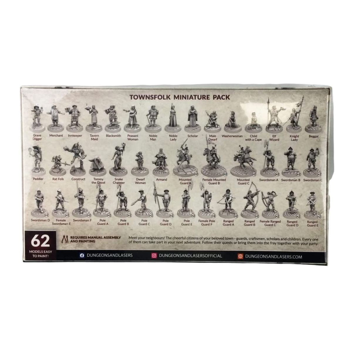 Dungeons & Lasers Miniatures: Townsfolk Miniature Pack