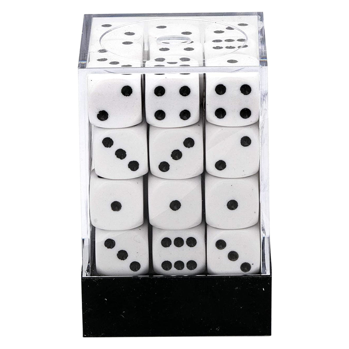 Chessex D6 Dice Opaque 12mm White/Black 36pcs