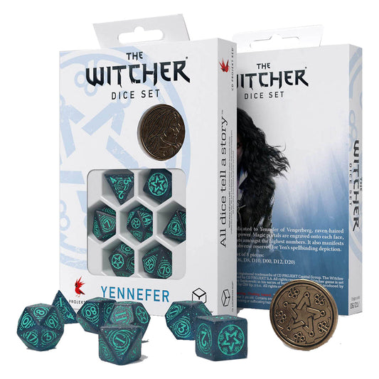 Q Workshop The Witcher Dice Set Yennefer - Sorceress Supreme Dice Set 7 with coin