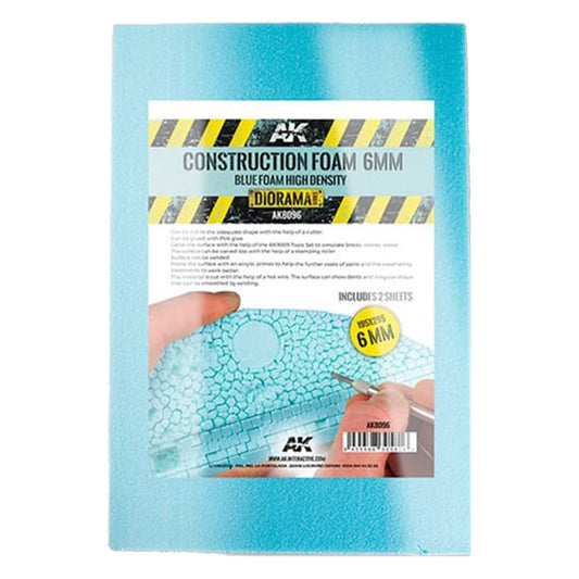 AK Interactive Building Materials - Construction Foam 6mm - Blue Foam 195x295mm