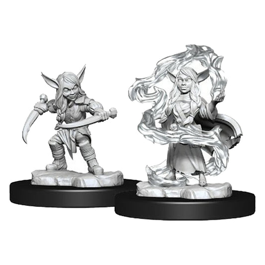 Critical Role Unpainted Miniatures Goblin Sorceror and Rogue Female 2ct