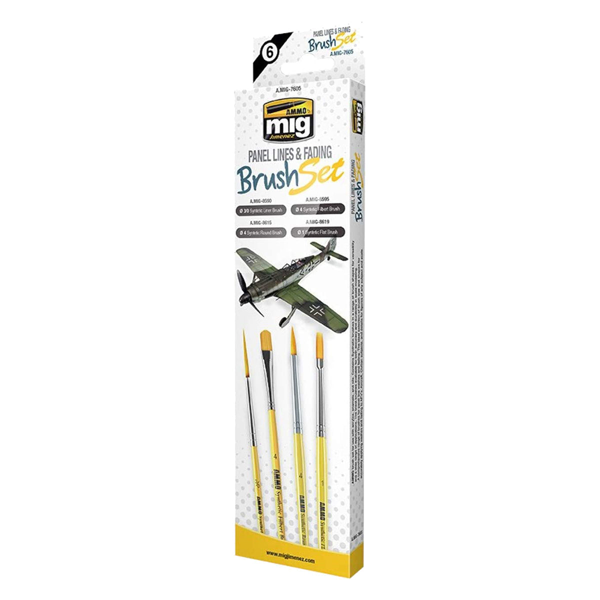 Ammo by MIG Brushes Panel Lines and Fading Brush Set