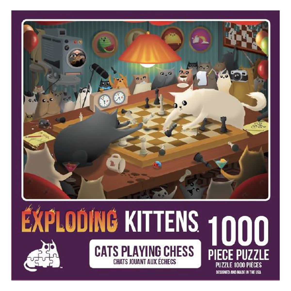 Exploding Kittens Puzzle Cats Playing Chess 1,000 pieces