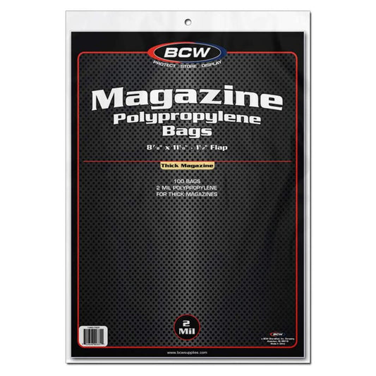 BCW Magazine Bags Thick (8" 7/8 x 11" 1/8) (100 Bags Per Pack)
