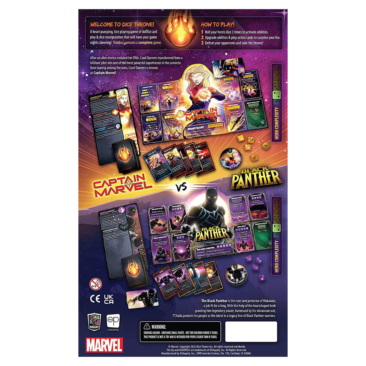 Dice Throne Marvel 2 Hero Box 1 Captain Marvel and Black Panther