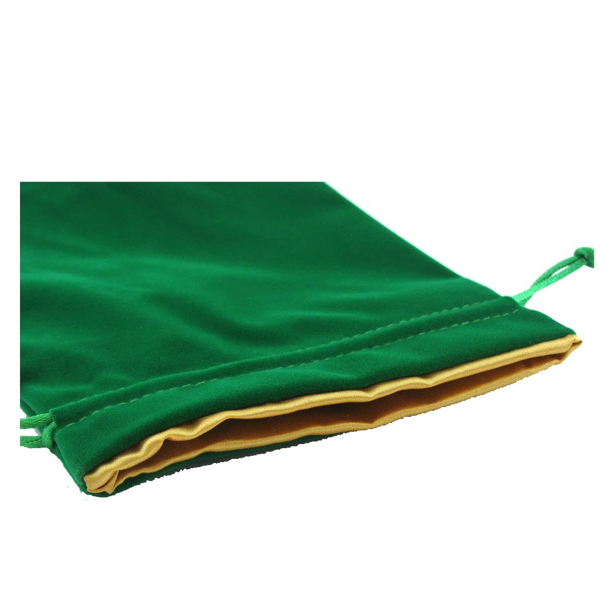 MDG Large Velvet Dice Bag with Gold Satin Lining - Green