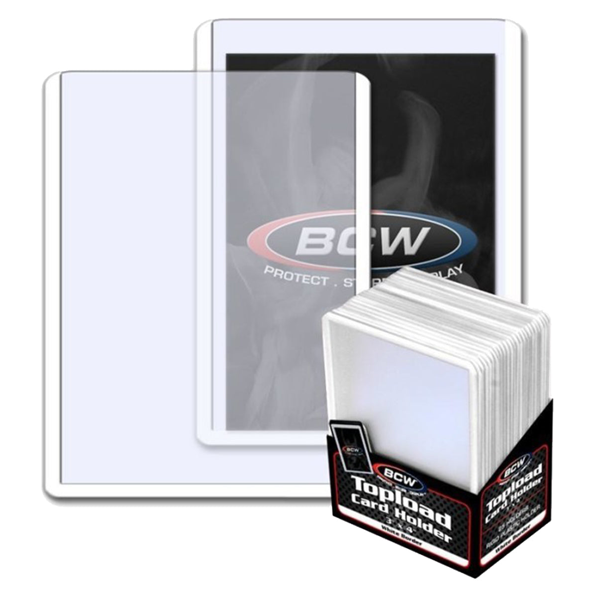 BCW Topload Card Holder Border White 3" x 4"