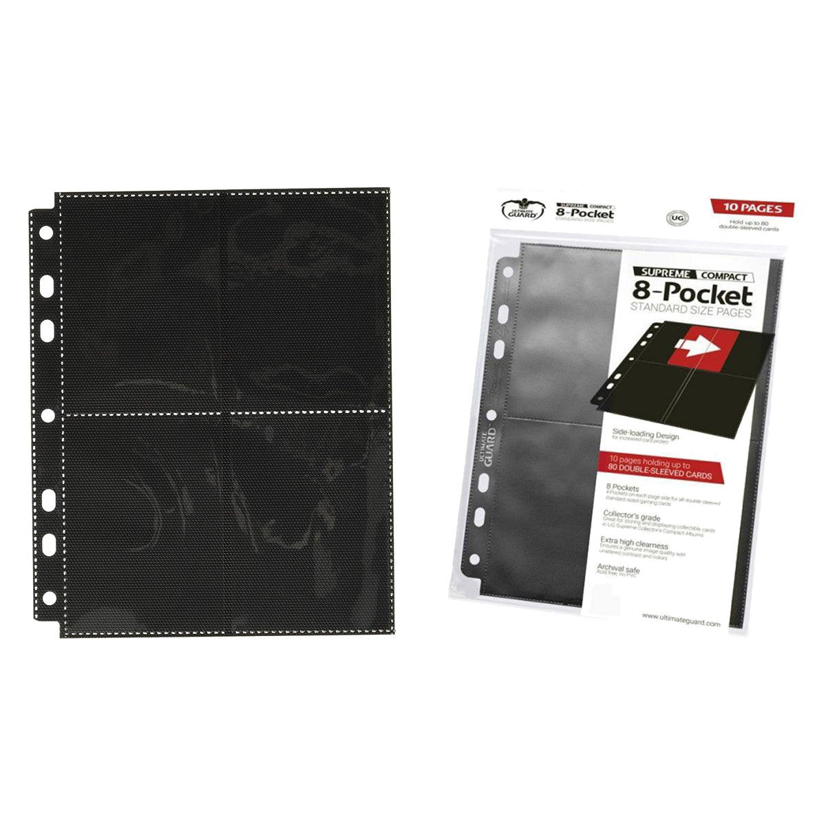Ultimate Guard 8-Pocket Standard Size Pages Black 10ct