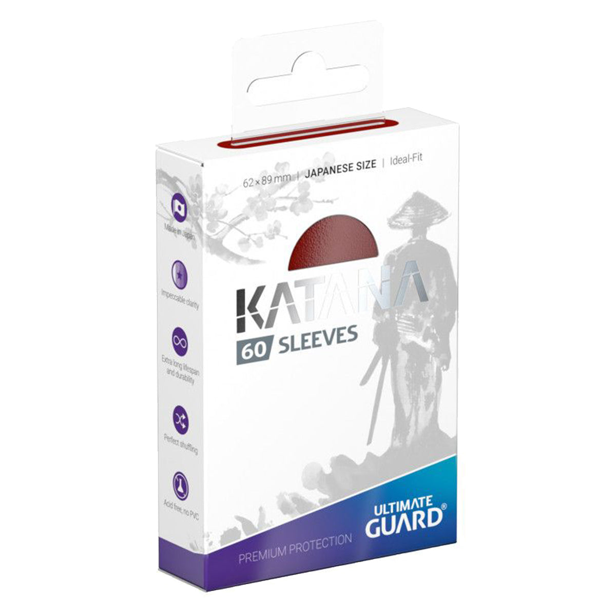 Ultimate Guard Katana Japanese Size Sleeves Red 60ct
