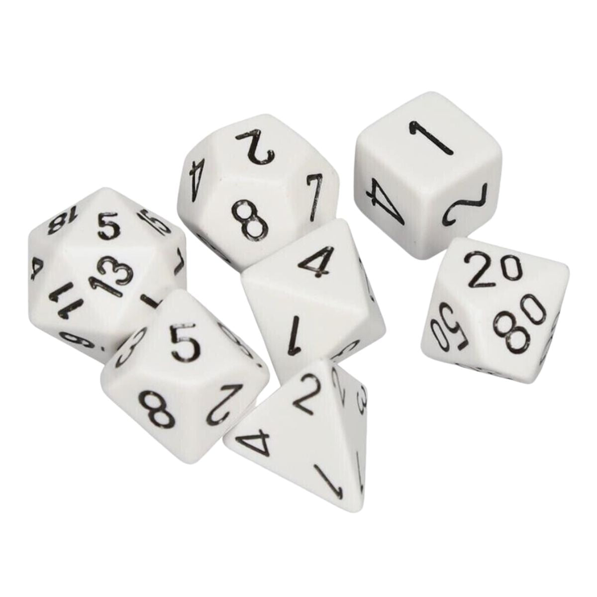 Chessex CHX 25401 Opaque Polyhedral White/black 7-Die Set