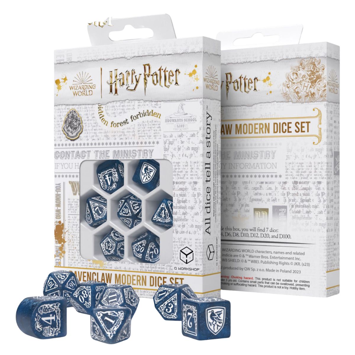 Q Workshop Harry Potter Modern Dice Set - Ravenclaw - Blue Dice Set 7