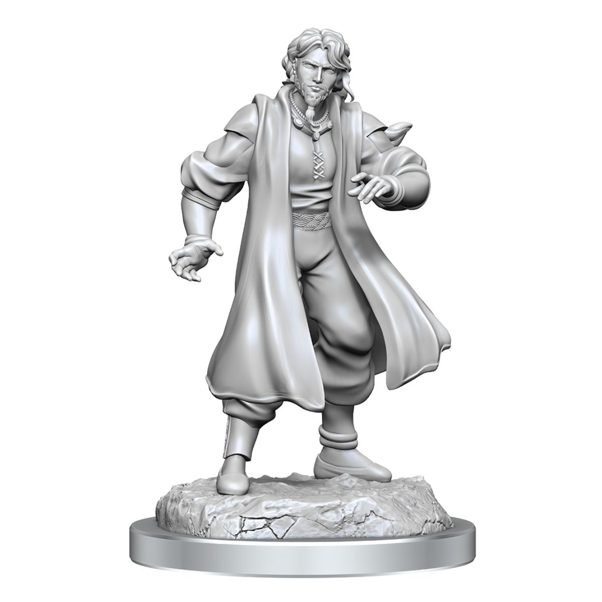 Critical Role Unpainted Miniatures Male Human Sorcerer Merchant & Tiger Demon