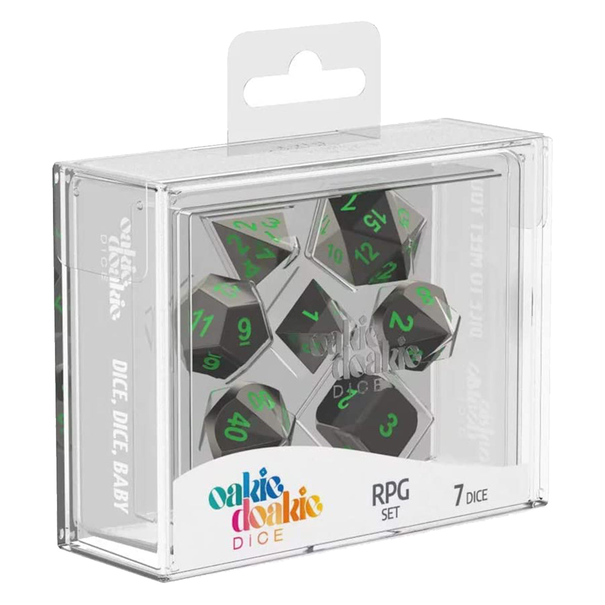Oakie Doakie Dice RPG Set Metal Dice - Matrix 7pc